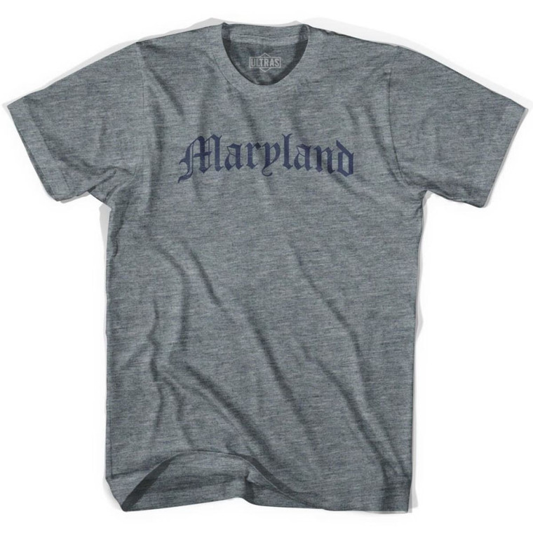 Maryland Old Town Font T-shirt - Athletic Grey