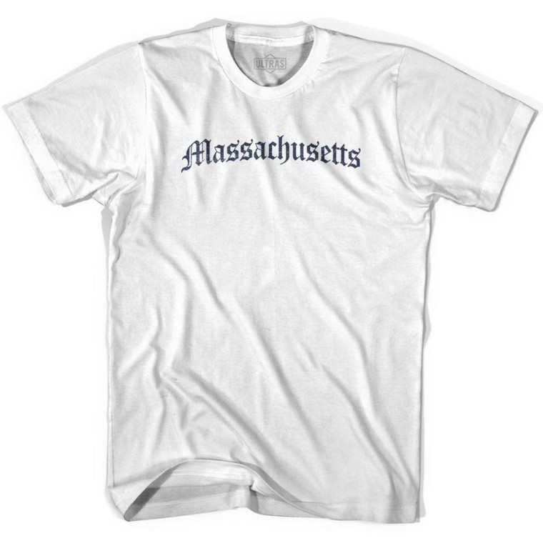Youth Massachusetts Old Town Font T-shirt - White