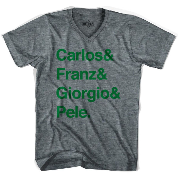 Ultras New York Cosmos Legends Soccer V-neck T-shirt - Athletic Grey