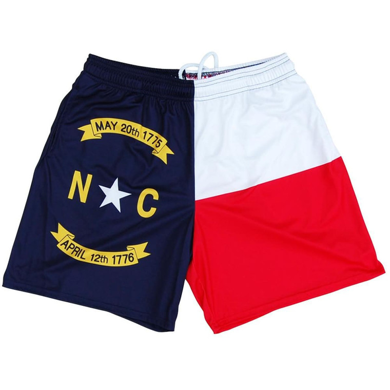 North Carolina Athletic Shorts Made in USA - Red White and Blue