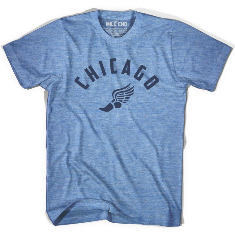 Chicago Running Winged Foot Track T-shirt - Athletic Blue