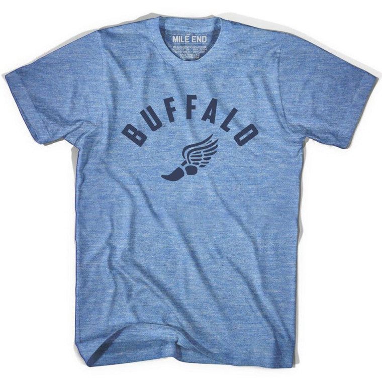 Buffalo Running Winged Foot Track T-shirt - Athletic Blue