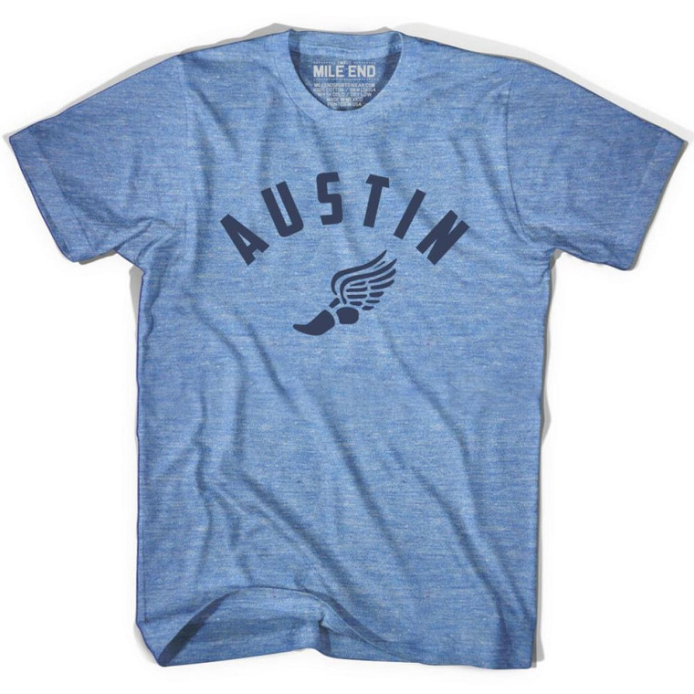 Austin Running Winged Foot Track T-shirt - Athletic Blue