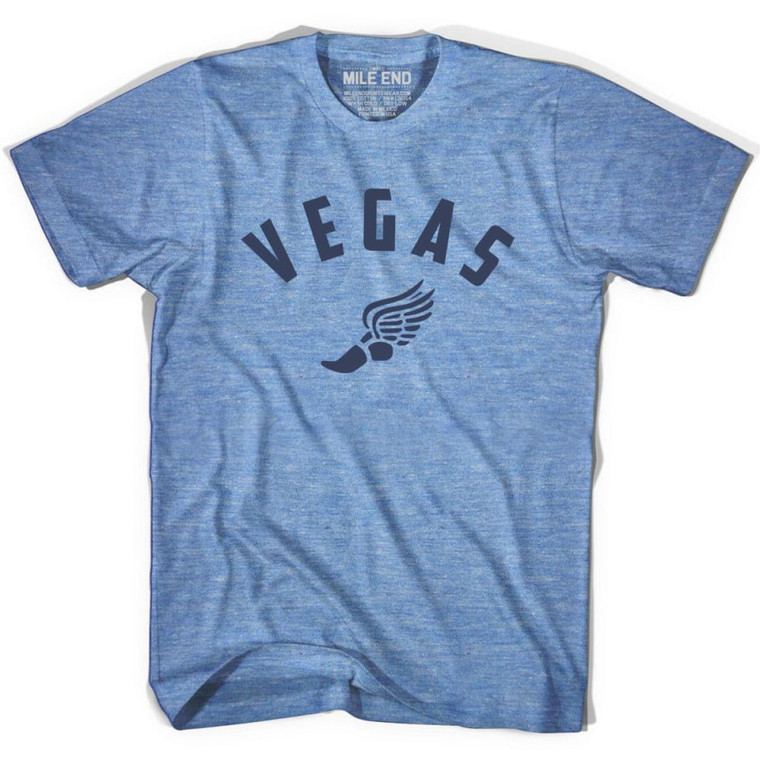 Vegas Running Winged Foot Track T-shirt - Athletic Blue