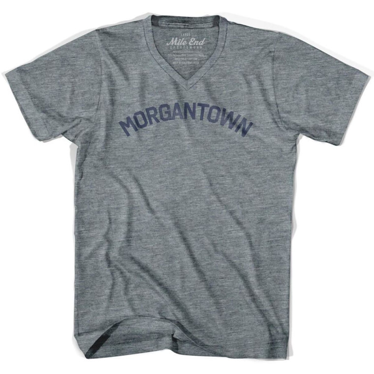 Morgantown Vintage V-neck T-shirt - Athletic Grey