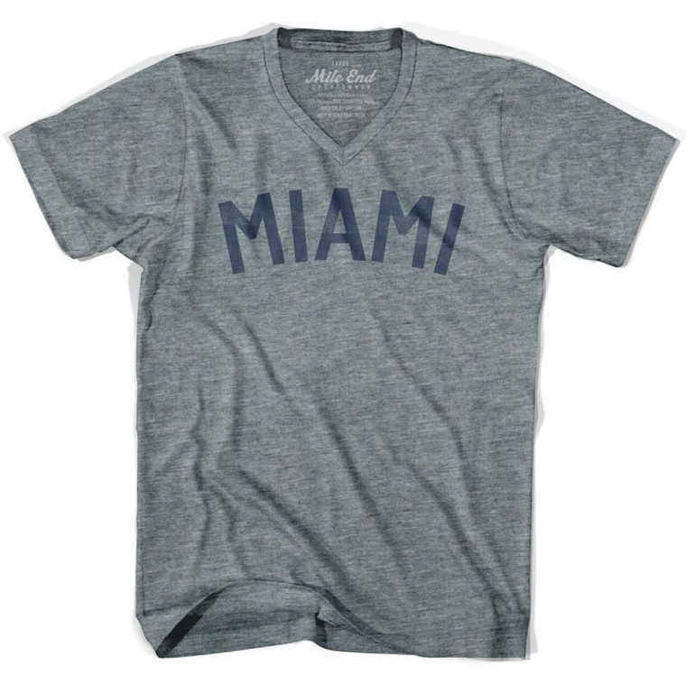 Miami Vintage V-neck T-shirt - Athletic Grey