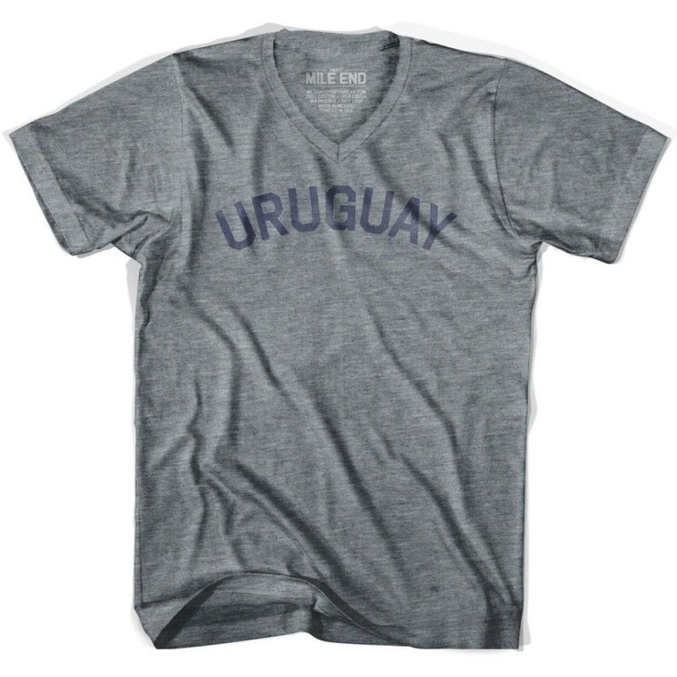 Uruguay Vintage V-neck T-shirt - Athletic Grey