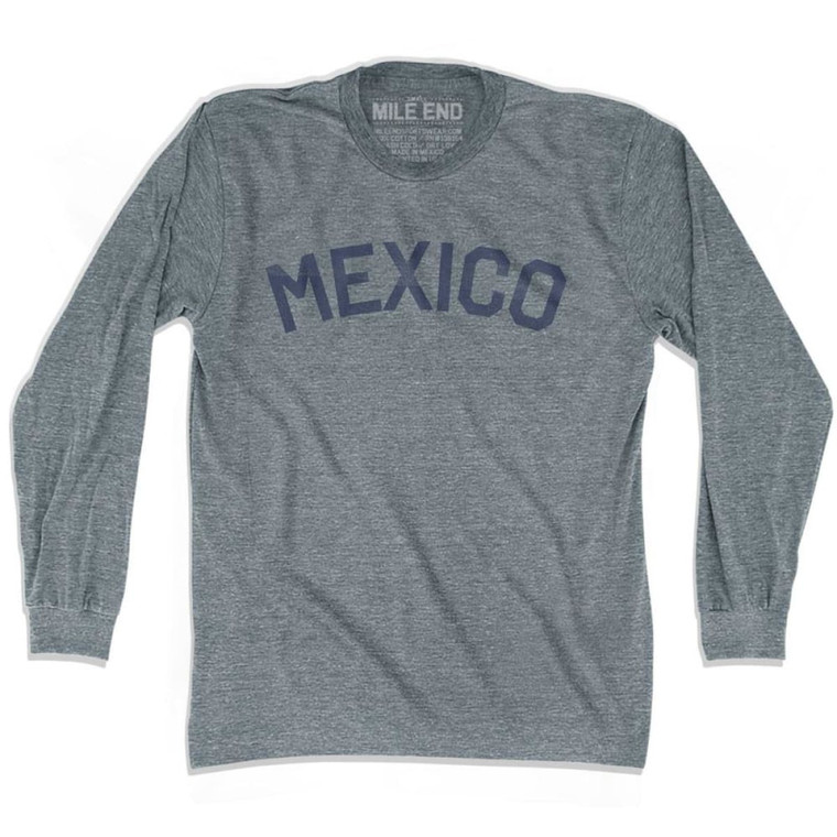 Mexico Vintage Long Sleeve T-shirt - Athletic Grey