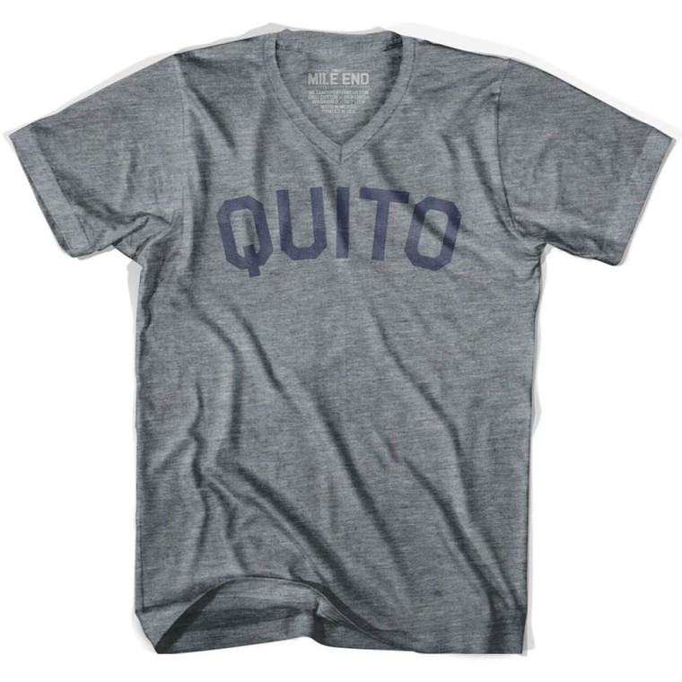 Quito Vintage V-neck T-shirt - Athletic Grey