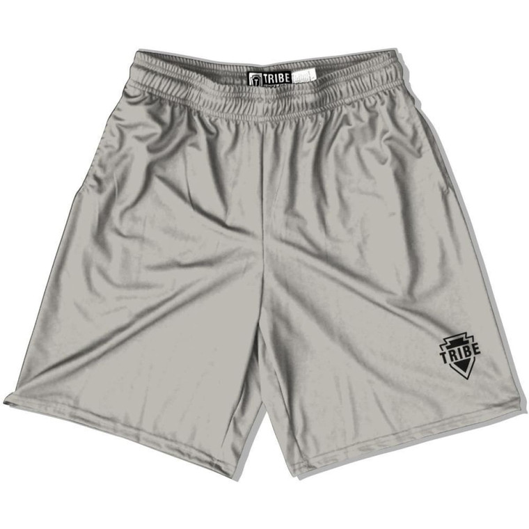 Tribe Silver Lacrosse Shorts Made in USA - Silver