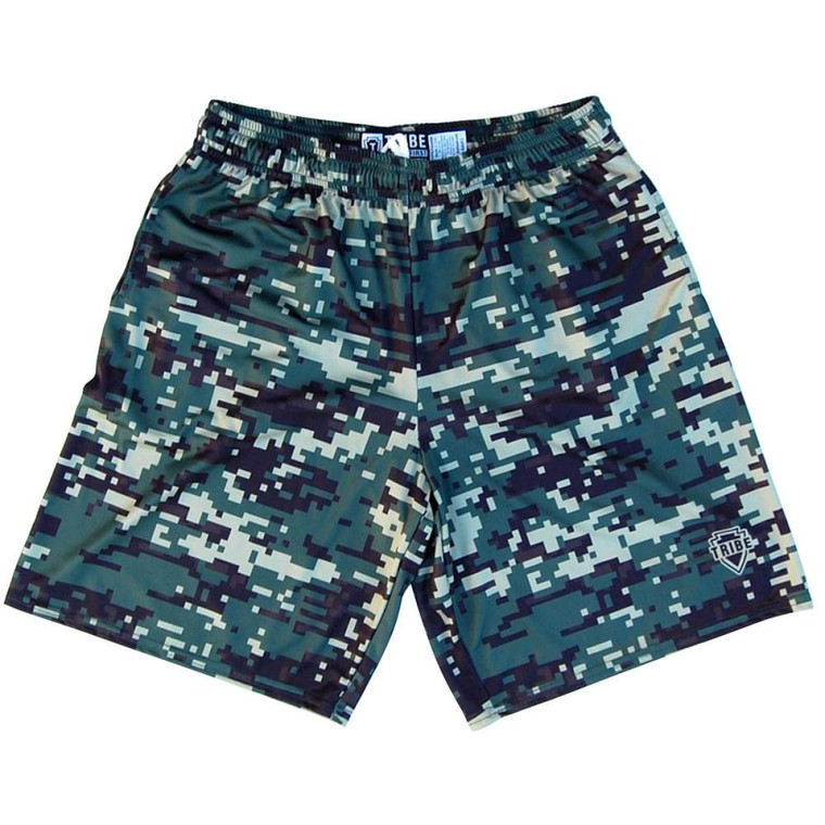 Digital Army Camo Lacrosse Shorts Made in USA - Green
