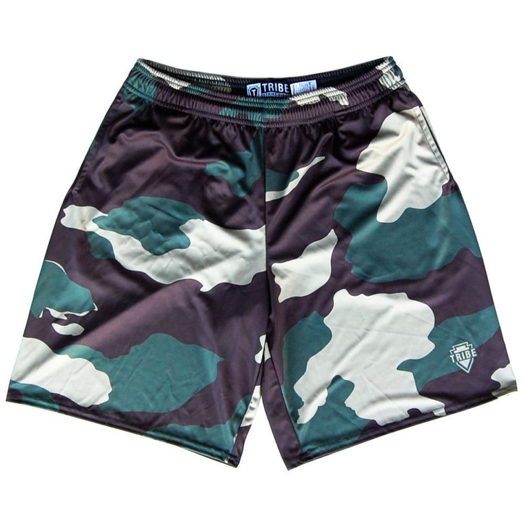 New Army Camo Lacrosse Shorts Made in USA - Green