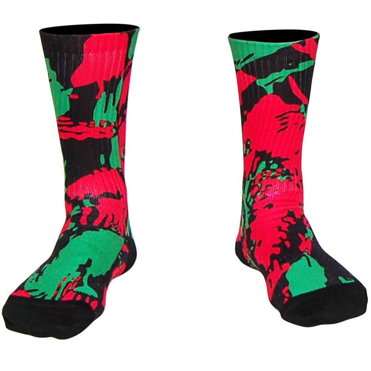 Zulu Nation Crew Socks - Black, Red, Green