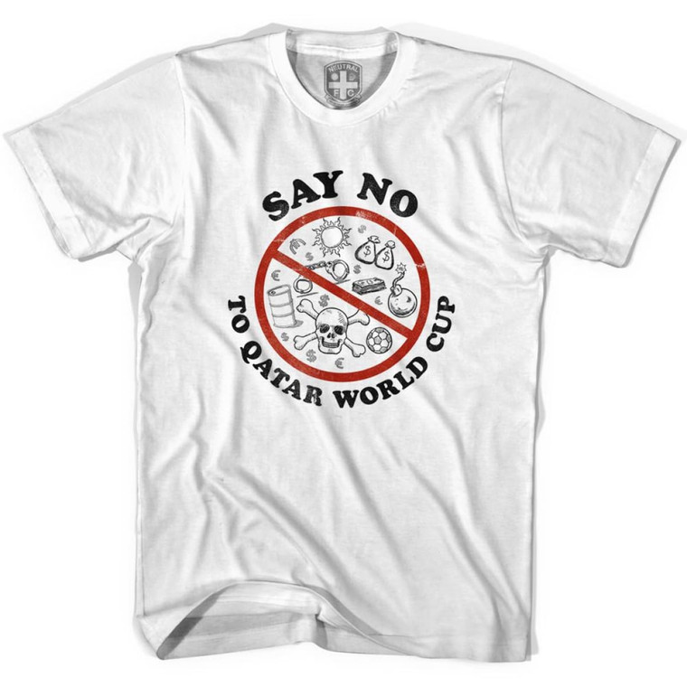World Cup Say No To Qatar T-shirt - White