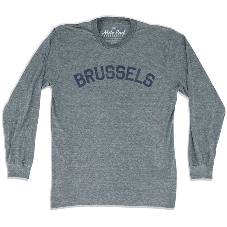 Brussels Vintage Long Sleeve T-shirt - Athletic Grey