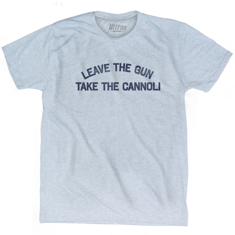 Leave The Gun Take The Cannoli Adult Tri-Blend T-shirt - Athletic White