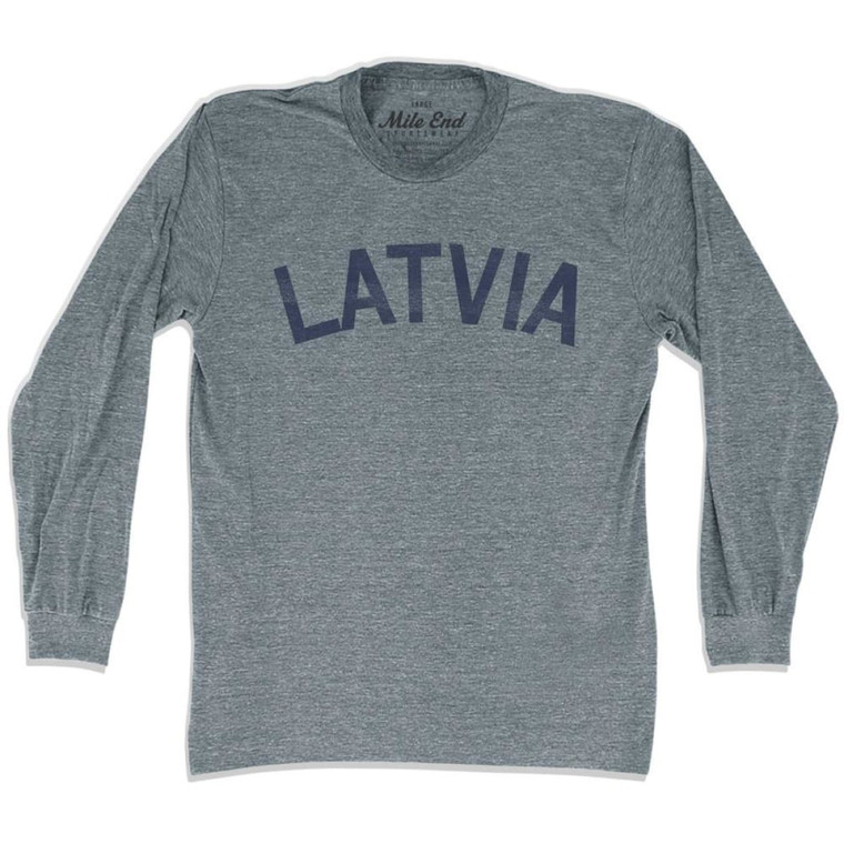 Latvia Vintage Long Sleeve T-shirt - Athletic Grey
