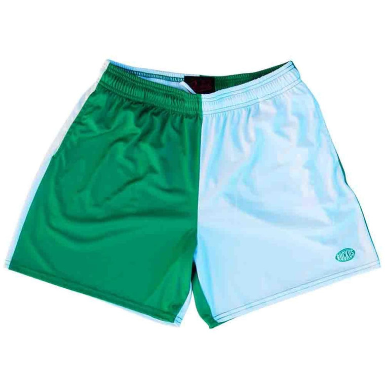 Kelly and White Rugby Gym Short 5 Inch Inseam With Pockets Made In USA - Kelly and White