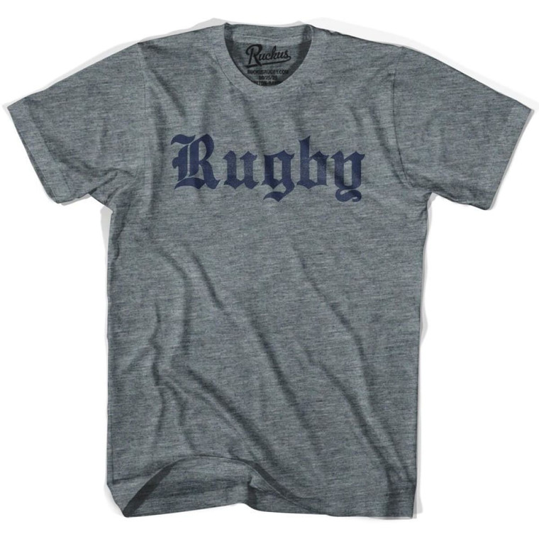 Rugby Script Vintage T-shirt - Athletic Grey