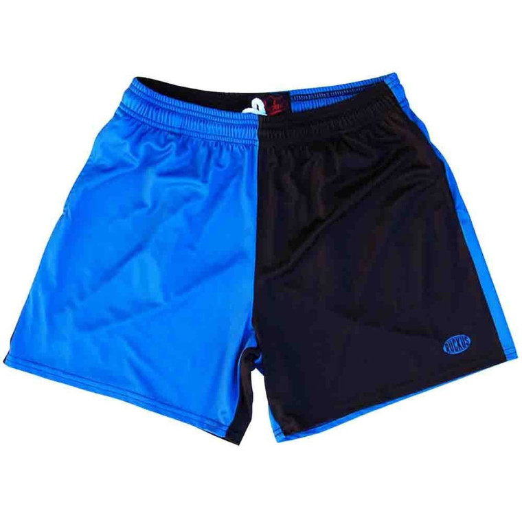Royal and Black Rugby Gym Short 5 Inch Inseam With Pockets Made In USA - Royal and Black