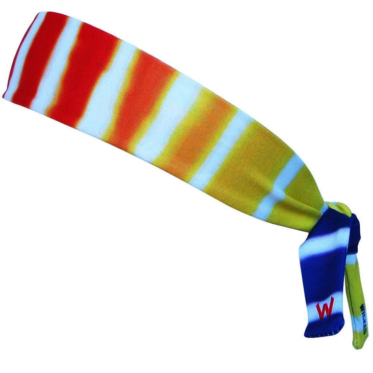 Tie Dye Stripes Elastic Tie Headband Made In USA - Multi