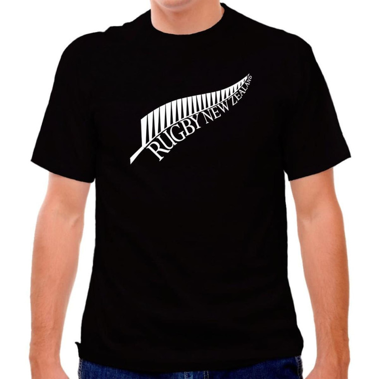 New Zealand Fern Rugby T-shirt - Black