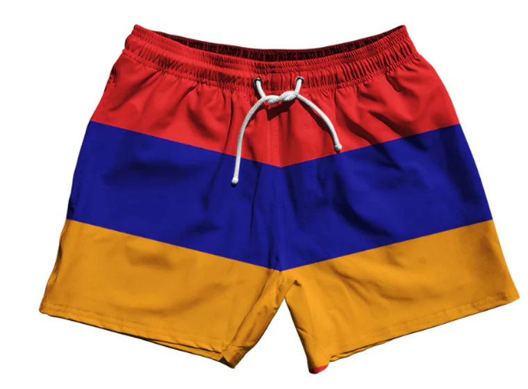 YOUTH-LARGE - ARMENIA COUNTRY FLAG 3" SWIM SHORTS Final Sale zt42