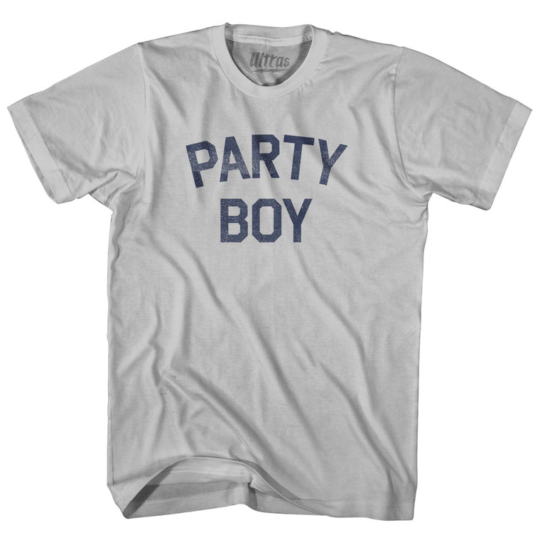 Party Boy Adult Cotton T-shirt - Cool Grey
