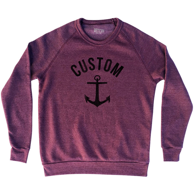 Custom Anchor Adult Tri-Blend Sweatshirt - Cardinal