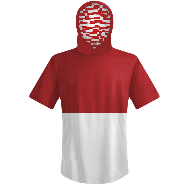 Indonesia Country Flag Sports Hoodie - Red White