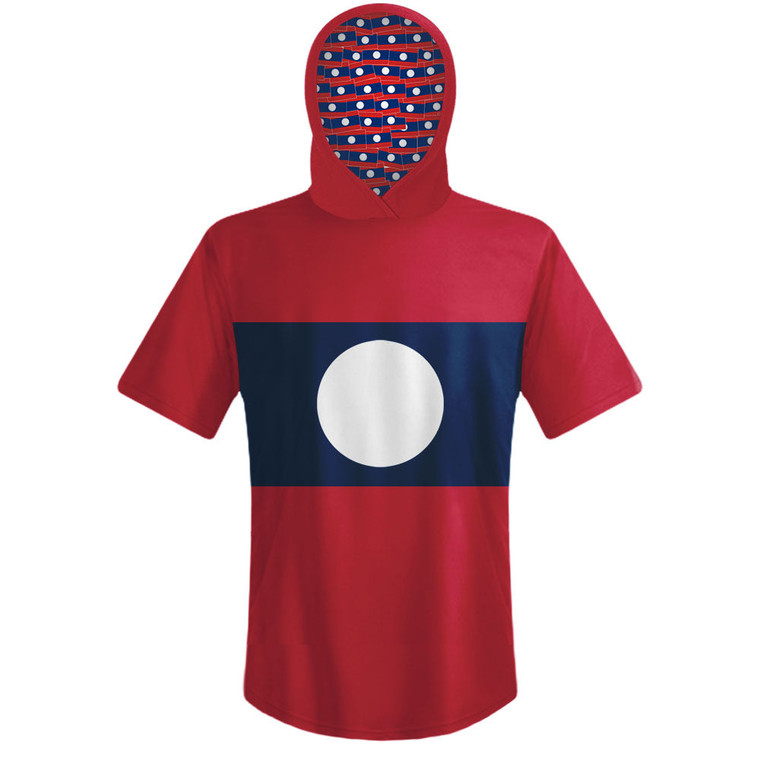 Laos Country Flag Sports Hoodie-Red White