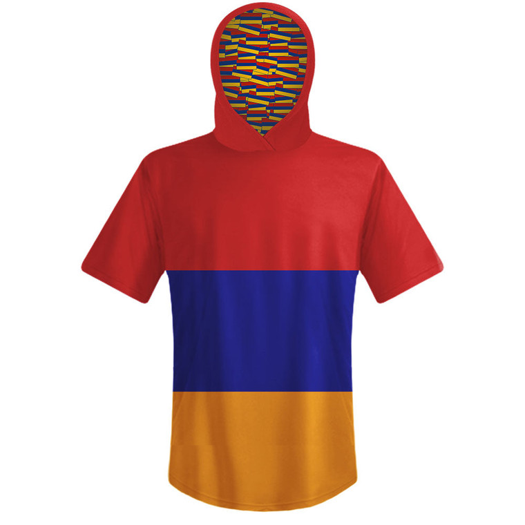 Armenia Country Flag Sports Hoodie-Red Blue Yellow