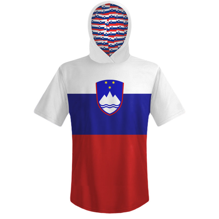 Slovenia Country Flag Sports Hoodie - Red White