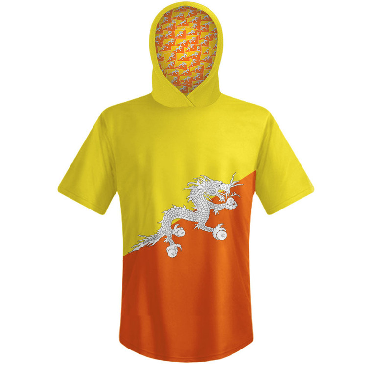 Bhutan Country Flag Sports Hoodie - Yellow Orange