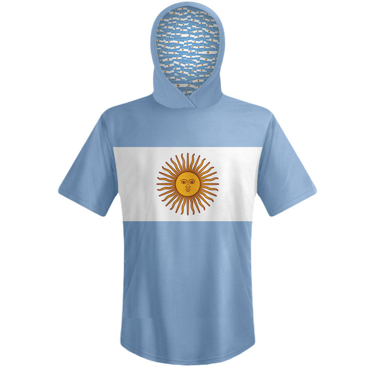 Argentina Country Flag Sports Hoodie-Blue White