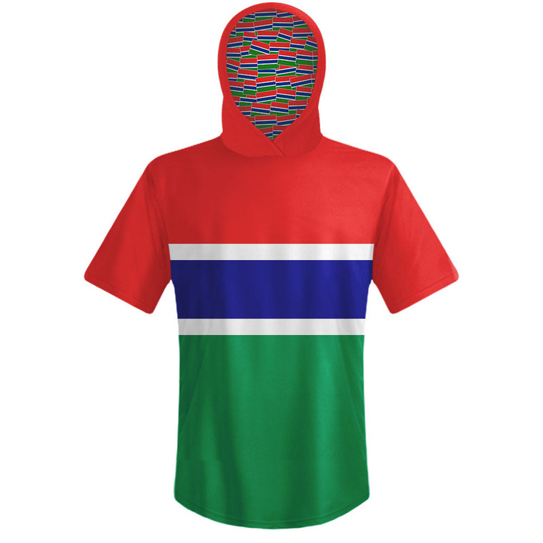 Gambia Country Flag Sports Hoodie - Red Blue Green