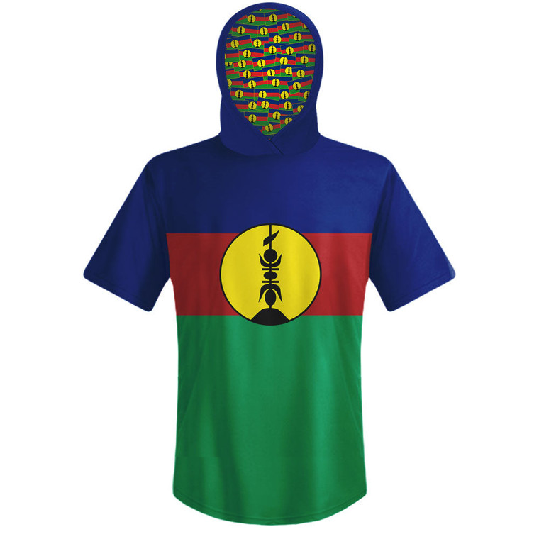 New Caledonia Country Flag Sports Hoodie - Blue Red Green