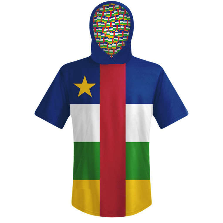 Central African Republic Country Flag Sports Hoodie - Yellow Green Blue