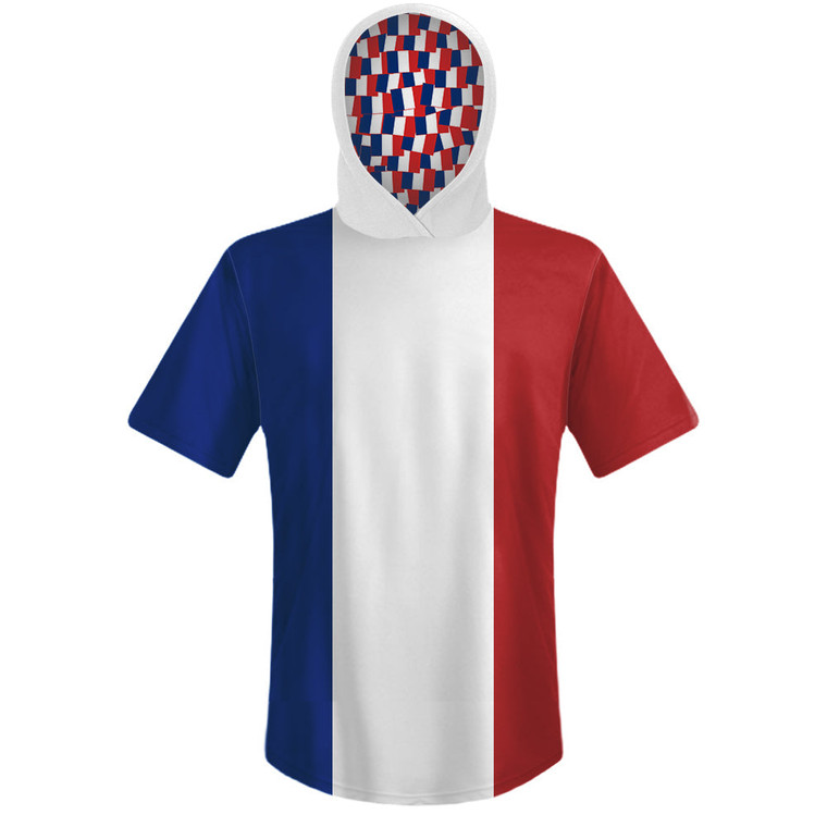 France Country Flag Sports Hoodie - Blue White Red