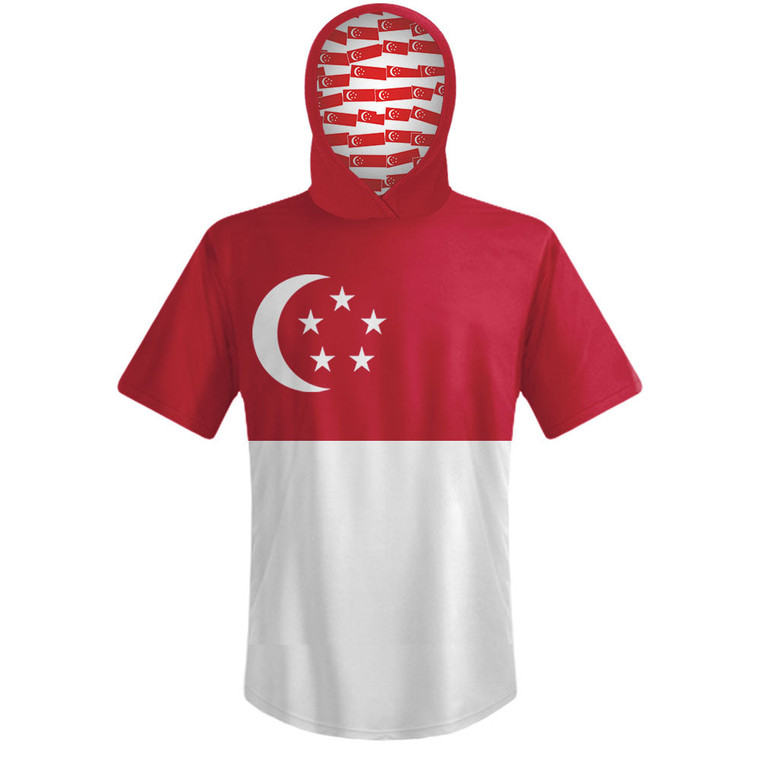 Singapore Country Flag Sports Hoodie - Red White