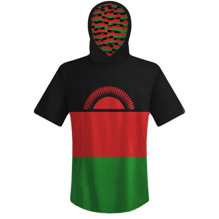 Malawi Country Flag Sports Hoodie-Black Red Green