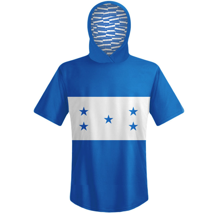 Honduras Country Flag Sports Hoodie - White Blue