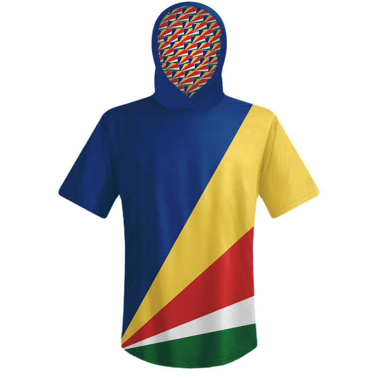 Seychelles Country Flag Sports Hoodie - Blue Yellow