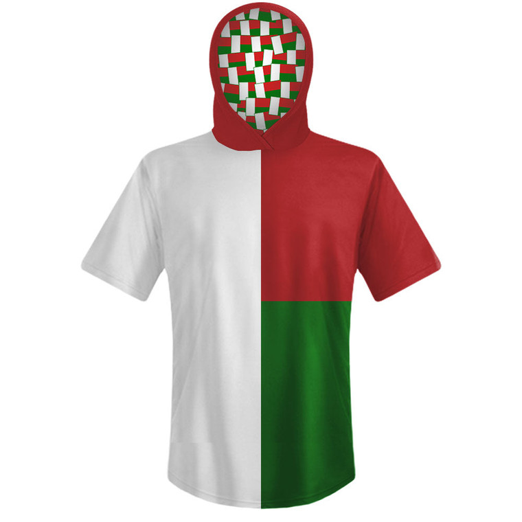 Madagascar Country Flag Sports Hoodie - White Red Green