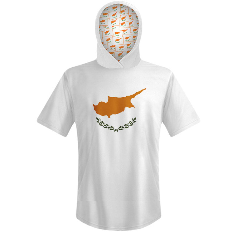 Cyprus Country Flag Sports Hoodie - White