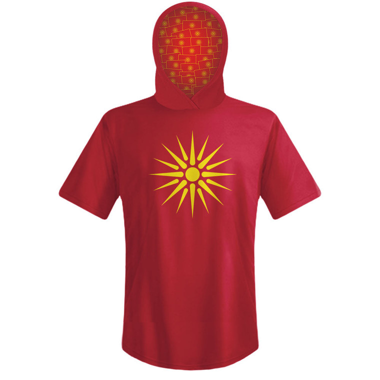 Macedonia Country Flag Sports Hoodie-Red Yellow