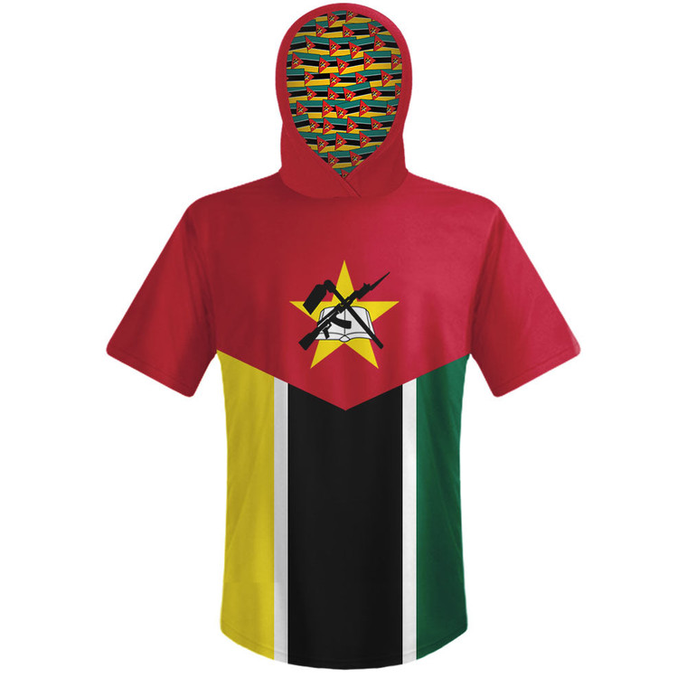 Mozambique Country Flag Sports Hoodie-Red Yellow Black