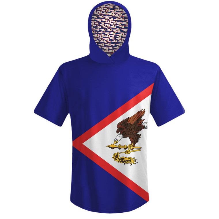 American Samoa Country Flag Sports Hoodie-Blue White