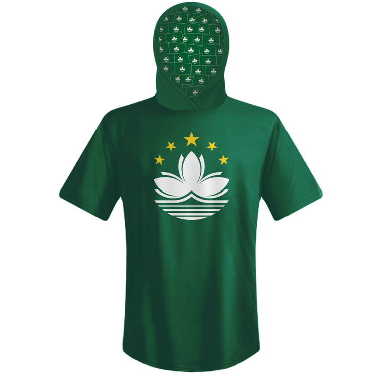 Macau Country Flag Sports Hoodie-Green White