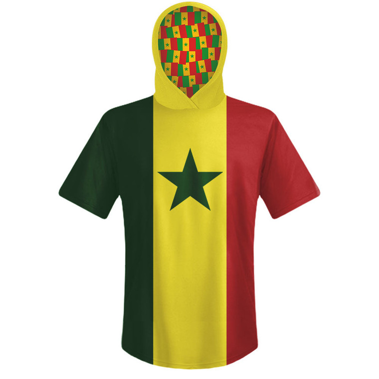 Senegal Country Flag Sports Hoodie-Green Yellow Red